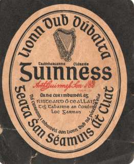 Guinness label 1 Gaelic